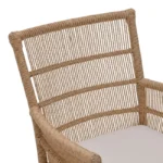 Πολυθρόνα Inca teak ξύλο και pe σχοινί σε φυσική-μπεζ απόχρωση με μαξιλάρι 60x61x90εκ - Image 7