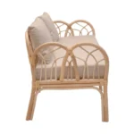 Καναπές διθέσιος Ytrone rattan σε φυσική απόχρωση με μπεζ μαξιλάρι 166x61.5x71εκ - Image 4