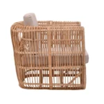 Πολυθρόνα Fajole rattan σε φυσική απόχρωση με μπεζ μαξιλάρι 83x92x82εκ - Image 5