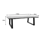 Τραπέζι σαλονιού Miles μασίφ ξύλο ακακίας πάχους 3.7-4εκ σε φυσική απόχρωση με μαύρα μεταλλικά πόδια 115x60x45εκ - Image 7