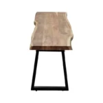 Παγκάκι Miles Slim μασίφ ξύλο ακακίας σε φυσική απόχρωση με μαύρα μεταλλικά πόδια 160x40x45εκ - Image 5