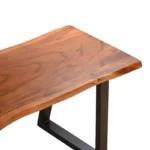 Παγκάκι Miles Slim μασίφ ξύλο ακακίας σε καρυδί απόχρωση με μαύρα μεταλλικά πόδια 160x40x45εκ - Image 5