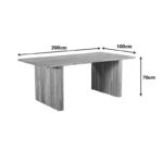 Τραπέζι Casi μασίφ ξύλο ακακίας σε φυσική απόχρωση 200x100x76εκ - Image 6