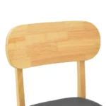 Καρέκλα Bedona rubberwood σε φυσική απόχρωση με μαύρο pu μαξιλάρι 47x46x80εκ - Image 8