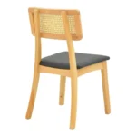 Καρέκλα Renna ξύλο οξιάς σε φυσική απόχρωση με μαύρο pu μαξιλάρι 48x52x79εκ - Image 4