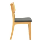Καρέκλα Renna ξύλο οξιάς σε φυσική απόχρωση με μαύρο pu μαξιλάρι 48x52x79εκ - Image 5