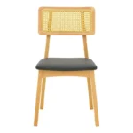 Καρέκλα Renna ξύλο οξιάς σε φυσική απόχρωση με μαύρο pu μαξιλάρι 48x52x79εκ - Image 6