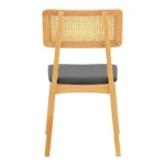 Καρέκλα Renna ξύλο οξιάς σε φυσική απόχρωση με μαύρο pu μαξιλάρι 48x52x79εκ - Image 7