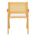 Πολυθρόνα Winslow rubberwood σε φυσική απόχρωση-ύφασμα λευκό 51x54x80εκ - Image 7