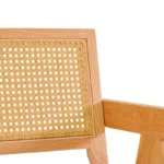 Πολυθρόνα Winslow rubberwood σε φυσική απόχρωση-ύφασμα λευκό 51x54x80εκ - Image 8