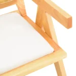 Πολυθρόνα Winslow rubberwood σε φυσική απόχρωση-ύφασμα λευκό 51x54x80εκ - Image 9