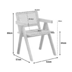 Πολυθρόνα Winslow rubberwood-rattan σε φυσική απόχρωση 51x54x80εκ - Image 3