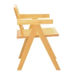 Πολυθρόνα Winslow rubberwood-rattan σε φυσική απόχρωση 51x54x80εκ - Image 5