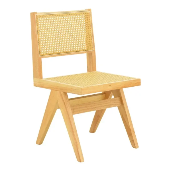 Καρέκλα Winslow rubberwood-rattan σε φυσική απόχρωση 46x58x80εκ