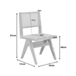 Καρέκλα Winslow rubberwood-rattan σε φυσική απόχρωση 46x58x80εκ - Image 3