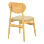 Καρέκλα Cardith rubberwood-plywood σε φυσική απόχρωση-pu μπεζ 48x51x78εκ - Image 4