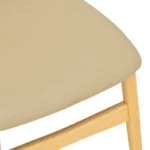 Καρέκλα Cardith rubberwood-plywood σε φυσική απόχρωση-pu μπεζ 48x51x78εκ - Image 9