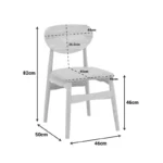 Καρέκλα Cardith rubberwood-plywood σε φυσική απόχρωση-pu μαύρο 48x51x78εκ - Image 3