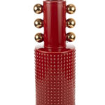 ΚΕΡΑΜΙΚΟ ΒΑΖΟ ΚΟΚΚΙΝΟ ΜΕ ΧΡΥΣΕΣ ΜΠΙΛΙΕΣ 14Χ14Χ40ΕΚ