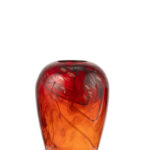 ΔΙΑΚΟΣΜΗΤΙΚΟ ΒΑΖΟ ΧΕΙΡΟΠΟΙΗΤΟ ΑΠΌ ΓΥΑΛΙ ΜΕ ΚΟΚΚΙΝΟ ΧΡΥΣΟ ΣΧΕΔΙΟ 20,5Χ20,5Χ31,5ΕΚ