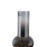 ΧΕΙΡΟΠΟΙΗΤΟ ΒΑΖΟ ΑΠΌ ΓΥΑΛΙ ΓΚΡΙ ΜΕ ΑΣΗΜΙ 17,5Χ17,5Χ30ΕΚ