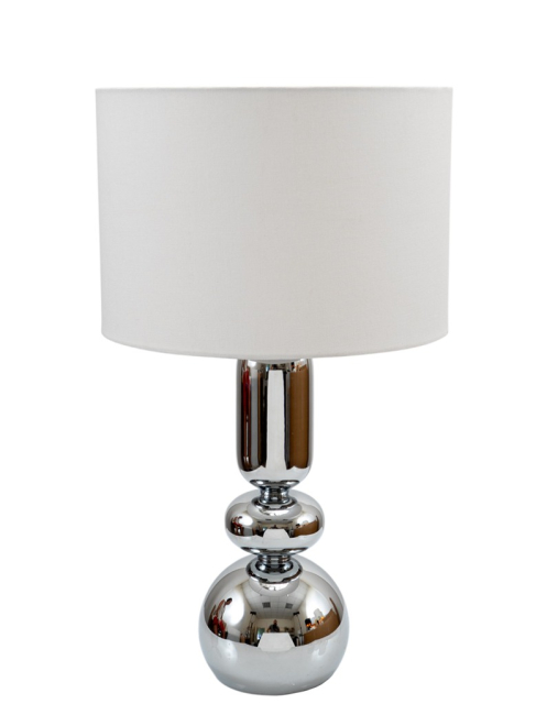 52329 ΛΑΜΠΑ ΜΕΤΑΛΛΙΚΗ ΑΣΗΜΙ ΜΑΤ ΜΕ ΛΕΥΚΟ ΚΑΠΕΛΟ ΜΕΓΕΘΟΣ 28X33X22,9ΕΚ ΚΑΙ ΣΥΝΟΛΙΚΟ ΜΕΓΕΘΟΣ 58ΕΚ - Image 1