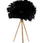 ΛΑΜΠΑ ΜΕ ΧΡΥΣΟ ΤΡΙΠΟΔΑ ΚΑΙ ΚΑΠΕΛΟΥ ΜΑΥΡΟ ΠΟΥΠΟΥΛΟ ΜΕΓΕΘΟΣ 30Χ18ΕΚ ΚΑΙ ΣΥΝΟΛΙΚΟ ΥΨΟΣ 46ΕΚ