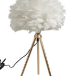 ΛΑΜΠΑ ΜΕ ΧΡΥΣΟ ΤΡΙΠΟΔΑ ΚΑΙ ΚΑΠΕΛΟΥ ΛΕΥΚΟ ΠΟΥΠΟΥΛΟ ΜΕΓΕΘΟΣ 30Χ18ΕΚ ΚΑΙ ΣΥΝΟΛΙΚΟ ΥΨΟΣ 46ΕΚ