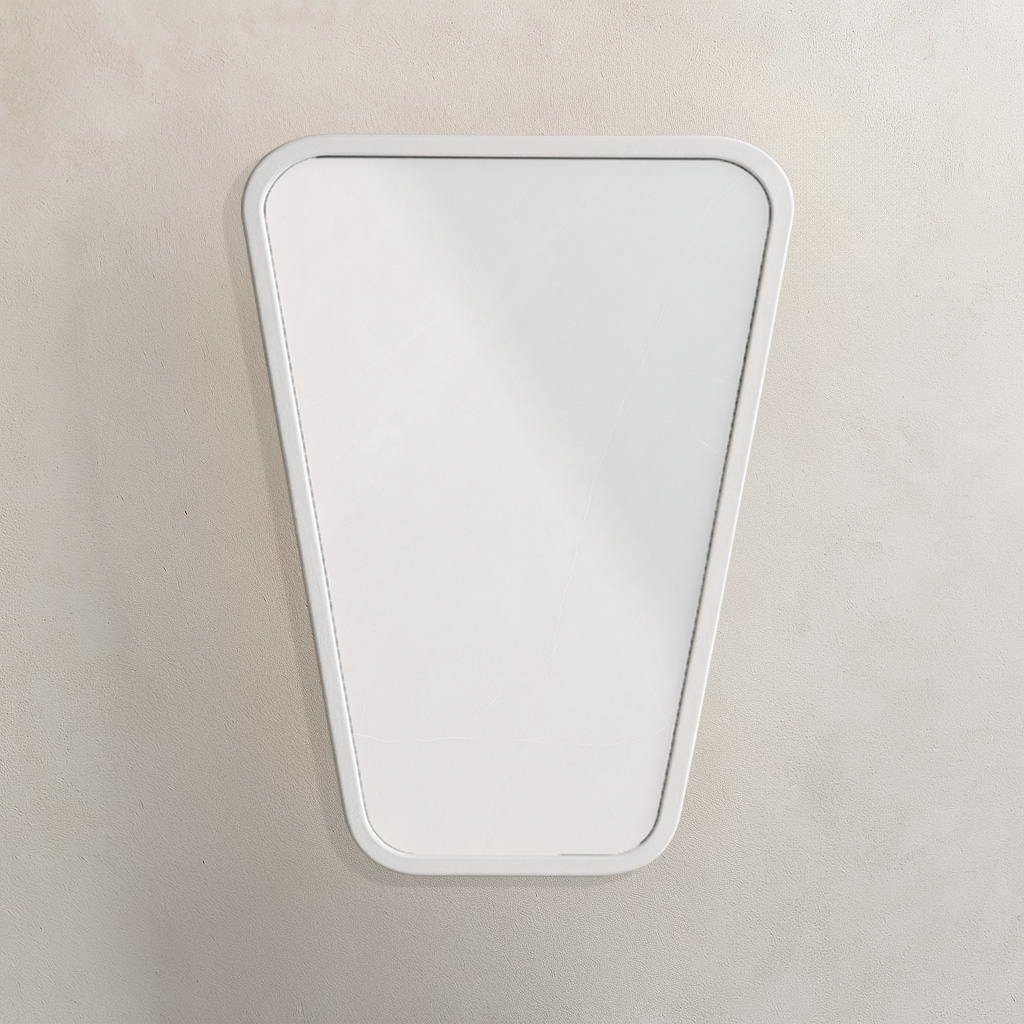 60x45 Verlo white Minimal Καθρέφτης Verlo 60 cm Γεωμετρικός με Λευκή Κορνίζα - Image 1