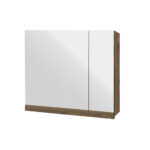 Κρεμαστό Ντουλάπι Μπάνιου Mirador60 με Διπλό Καθρέφτη & Επένδυση Μελαμίνης Σε Σκούρο Καφέ Χρώμα