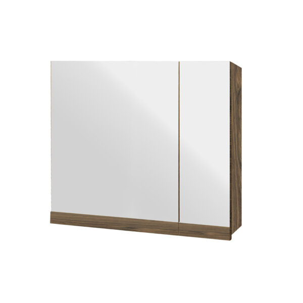 Κρεμαστό Ντουλάπι Μπάνιου Mirador70 με Διπλό Καθρέφτη & Επένδυση Μελαμίνης Σε Σκούρο Καφέ Χρώμα