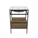 ΕΠΙΠΛΟ ΜΠΑΝΙΟΥ ZENOS 7763 ΠΛΑΤΟΥΣ 65 cm ΣΕ ΑΠΟΧΡΩΣΗ ΣΚΟΥΡΟ ΚΑΦΕ - Image 4