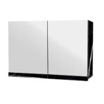 Κρεμαστό Ντουλάπι Μπάνιου Brilia80 με Διπλό Καθρέφτη & Επένδυση Μελαμίνης Με Όψη Μαύρου Μάρμαρου