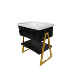 ΕΠΙΠΛΟ ΜΠΑΝΙΟΥ 7767 GOLD-OLTRE 80 cm ΣΕ ΟΨΗ ΜΑΥΡΟΥ ΜΑΡΜΑΡΟΥ ΜΕ ΡΑΦΙ - Image 2