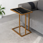 ΒΟΗΘΗΤΙΚΟ ΤΡΑΠΕΖΑΚΙ ELEGANZA-7767 ΣΕ ΟΨΗ ΜΑΥΡΟΥ ΜΑΡΜΑΡΟΥ