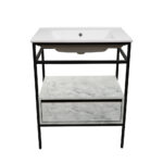 ΕΠΙΠΛΟ ΜΠΑΝΙΟΥ ZENOS 7775 ΠΛΑΤΟΥΣ 65 cm ΣΕ ΟΨΗ ΛΕΥΚΟΥ ΜΑΡΜΑΡΟΥ ΜΕ ΓΚΡΙ ΝΕΡΑ - Image 4