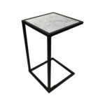 ΒΟΗΘΗΤΙΚΟ ΤΡΑΠΕΖΑΚΙ ELEGANZA2-7775 ΜΕ ΟΨΗ ΛΕΥΚΟ ΜΑΡΜΑΡΟ ΜΕ ΓΚΡΙ ΝΕΡΑ - Image 2