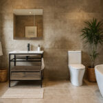 ΕΠΙΠΛΟ ΜΠΑΝΙΟΥ ZENOS 7763 ΠΛΑΤΟΥΣ 65 cm ΣΕ ΑΠΟΧΡΩΣΗ ΣΚΟΥΡΟ ΚΑΦΕ