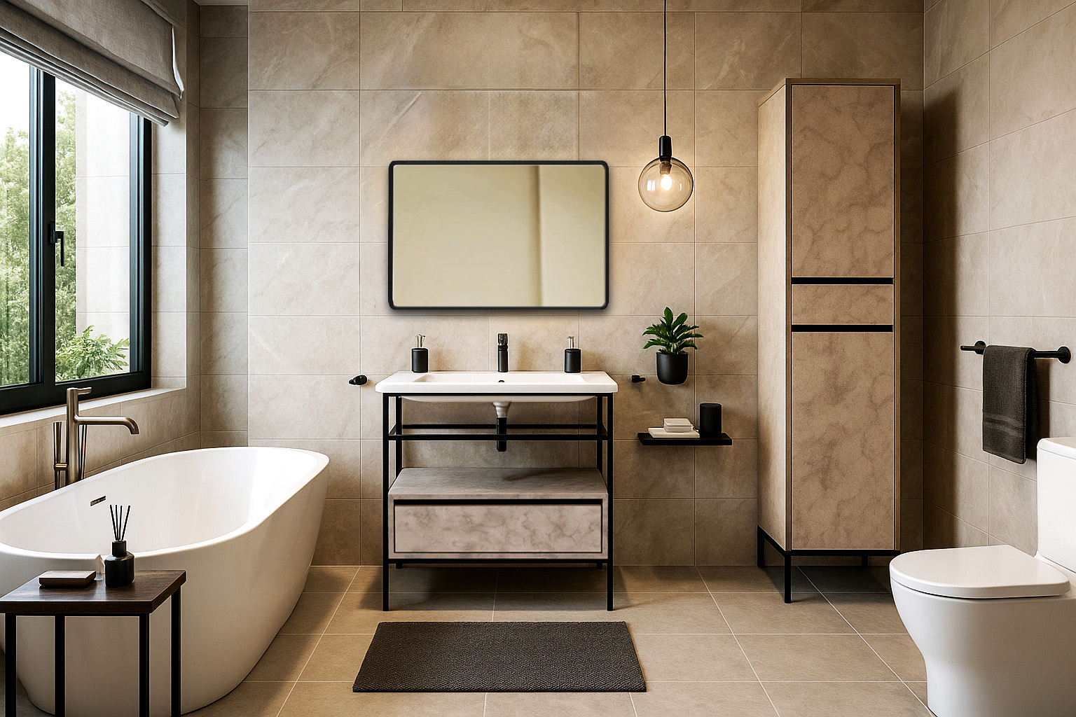 Bath1 K538 85ari ΕΠΙΠΛΟ ΜΠΑΝΙΟΥ ZENOS K538 ΠΛΑΤΟΥΣ 100 cm ΣΕ ΟΨΗ ΑΝΟΙΧΤΟ ΤΣΙΜΕΝΤΟ - Image 1