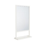 Καθρέφτης Μπάνιου Darko60 με Λευκό Μεταλλικό Πλαίσιο & Βάση Αποθήκευσης