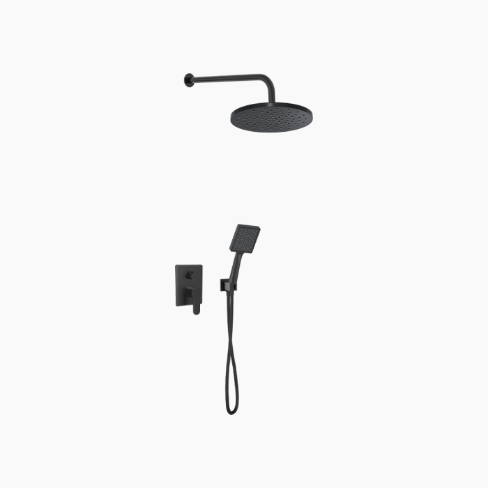 DM-2720-700x700 Σετ Εντοιχισμού Τετράγωνη Διπλής Ροής με Διανομέα Ορειχάλκινο DM-2720 Μαύρο - Image 1