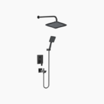 Σετ Εντοιχισμού Τετράγωνη Διπλής Ροής με Διανομέα Ορειχάλκινο DM-2724 Μαύρο