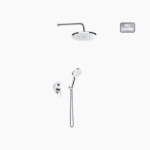 Σετ Εντοιχισμού Στρόγγυλη Διπλής Ροής με Διανομέα Ορειχάλκινο DM-2726 Χρώμιο