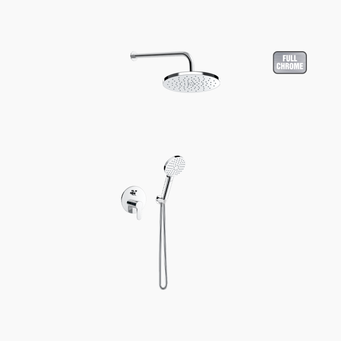 DM-2726-700x700 Σετ Εντοιχισμού Στρόγγυλη Διπλής Ροής με Διανομέα Ορειχάλκινο DM-2726 Χρώμιο - Image 1