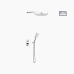 Σετ Εντοιχισμού Τετράγωνη Διπλής Ροής με Διανομέα Ορειχάλκινο DM-2732 Χρώμιο