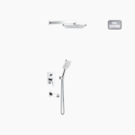 Σετ Εντοιχισμού Τετράγωνη Τριπλής Ροής με Διανομέα Ορειχάλκινο DM-2771 Χρώμιο