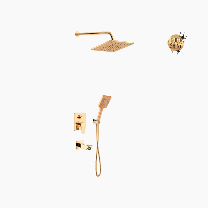 DM-2777-700x700 Σετ Εντοιχισμού Τετράγωνη Τριπλής Ροής με Διανομέα Ορειχάλκινο DM-2777 Χρυσό - Image 1