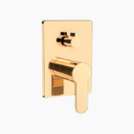 Μπαταρία Εντοιχισμού Τετράγωνη Διπλής Ροής με Διανομέα Ορειχάλκινο DM-2839 Χρυσό