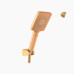 Σετ Εντοιχισμού Τετράγωνη Διπλής Ροής με Διανομέα Ορειχάλκινο DM-2749 Χρυσό - Image 5