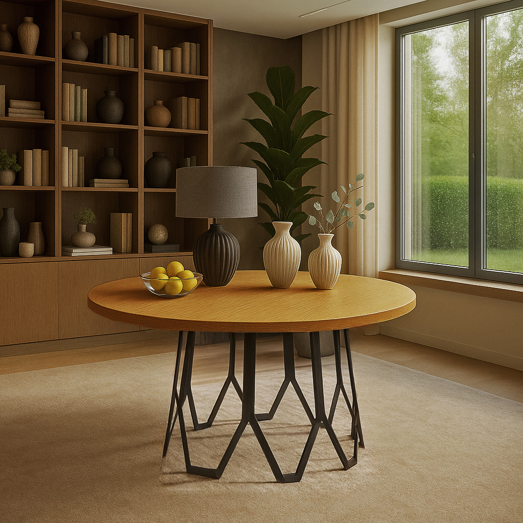 Decor 39 ΤΡΑΠΕΖΑΡΙΑ CATLIN ΜΕ ΔΡΥΙΝΗ ΕΠΙΦΑΝΕΙΑ ΣΕ ΙΣΙΟ ΤΕΛΕΙΩΜΑ - Image 1